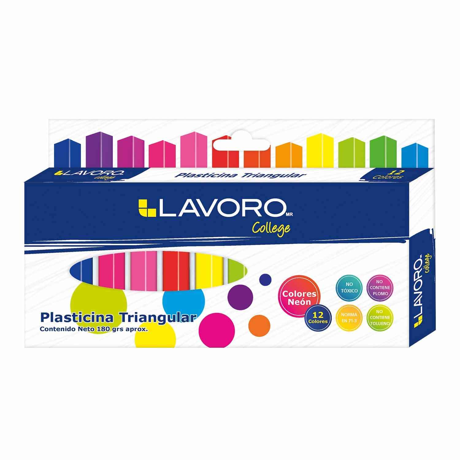 Plasticina Triangular 12 Col Neón | Lavoro
